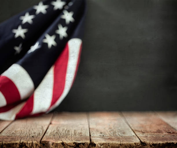 istock Betsy Ross Flag on a Black Background 1256421372