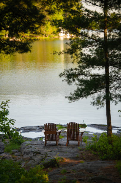 istock Two Muskoka Chairs 1256422199