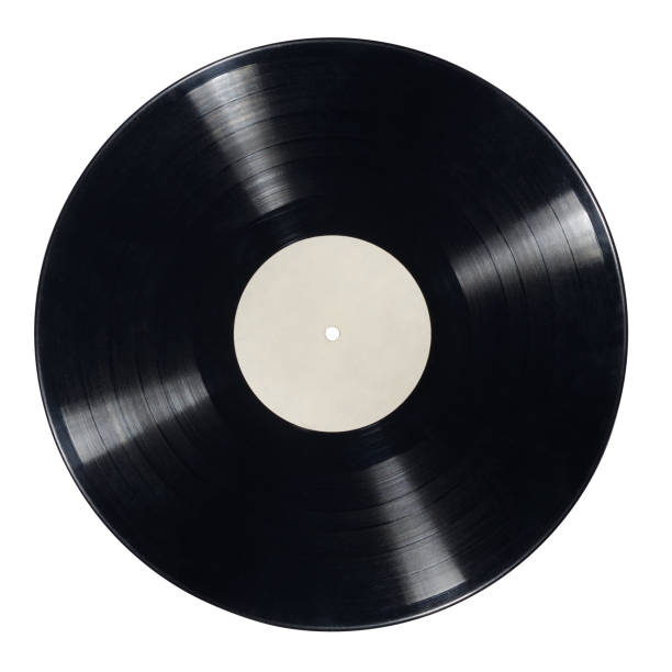 istock 12-inch vinyl record with blank label isolated. 1256424672
