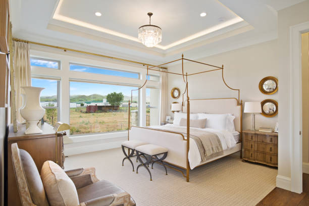 istock Class and luxury in a bright and clean primary bedroom 1256425345