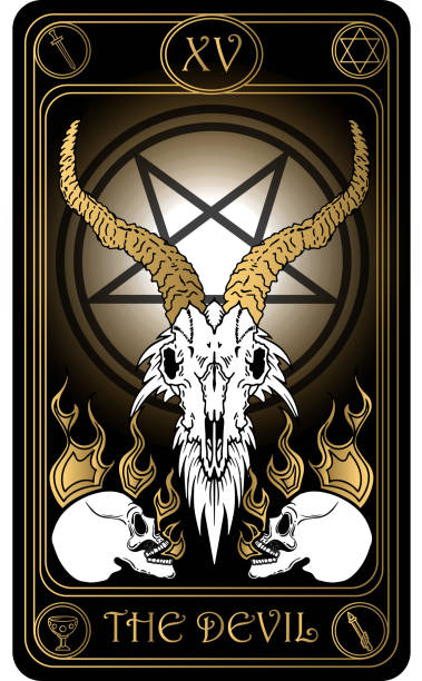 ilustrações de stock, clip art, desenhos animados e ícones de the devil tarot card - winter palace