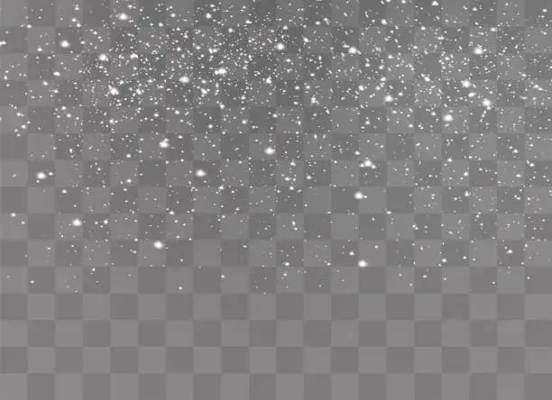 Vector illustration of Snowfalls, snowflakes, snow.