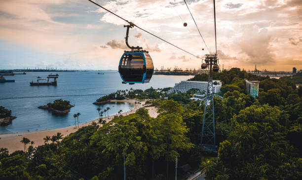 istock Cableway trip in Sentosa Island, Singapore 1256429774