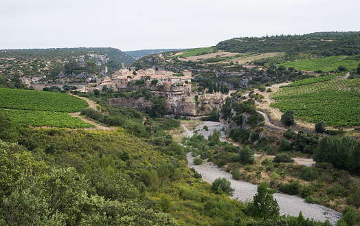 view of the famous medieval village of Minerve