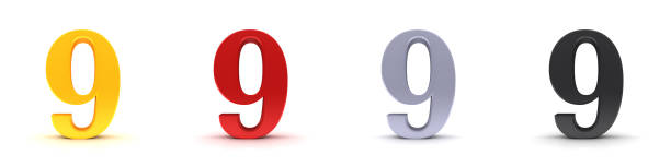 istock 9 number golden red silver black signs numerals digits symbols 3d rendering 1256433792