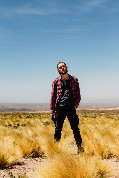 istock Caucasian man in Atacama desert 1256434910