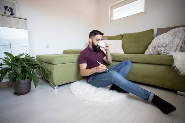 istock Digital artist working at home 1256441009