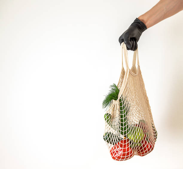 istock Safe shopping some groceries at quarantine time 1256449173