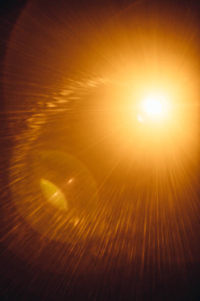 istock Abstract Natural Sun flare on the black 1256449387