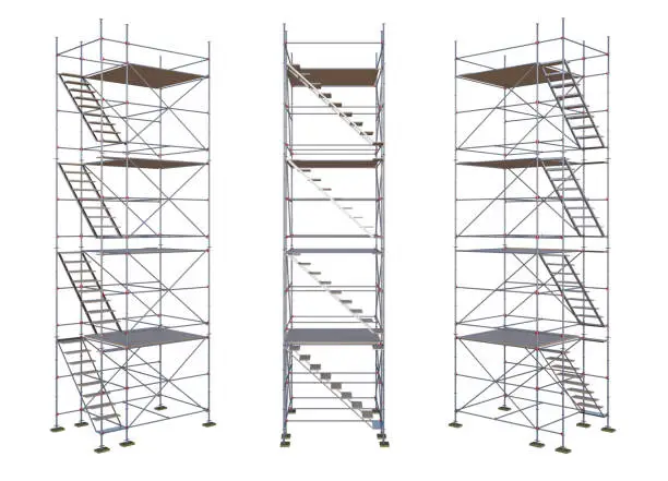 Photo of scaffolding isolated on white