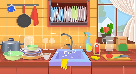 Ilustración de Fregadero De Cocina Con Platos Limpios Cocina Limpia Un Concepto Para Las Empresas De Limpieza Ilustración Vectorial De Dibujos Animados Planos y más Vectores Libres de Derechos de Agua - Ilustración de Fregadero De Cocina Con Platos Limpios Cocina Limpia Un Concepto Para Las Empresas De Limpieza Ilustración Vectorial De Dibujos Animados Planos y más Vectores Libres de Derechos de Agua -
