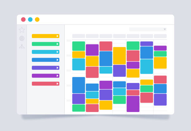 ilustrações, clipart, desenhos animados e ícones de organizador de agendamento de calendário de planejadores - personal organizer