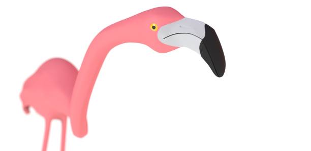 istock Pink flamingo illustration - 3D rendering 1256453772
