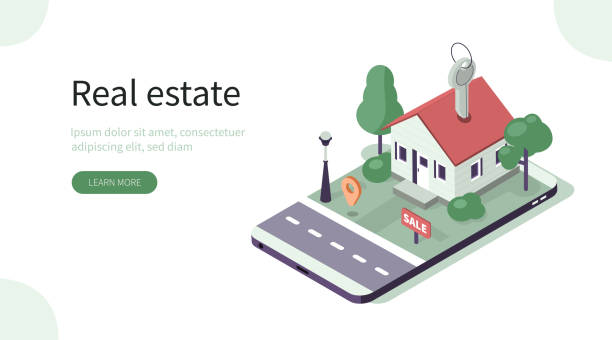 ilustrações de stock, clip art, desenhos animados e ícones de real estate - key mortgage house housing development