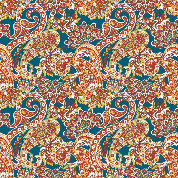 istock Seamless pattern with paisley ornament. Ornate floral decor. Vector illustration 1256462270