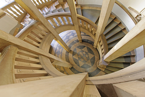 Hanover, Germany - May 03, 2011: Spiral Stone Stairs in Town Hall Building in Hannover, Germany.