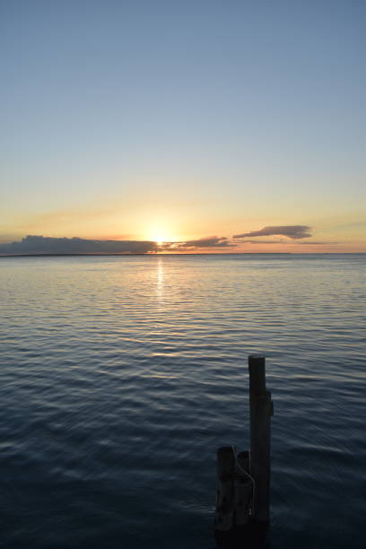 istock Stunning sunset over the water 1256468739