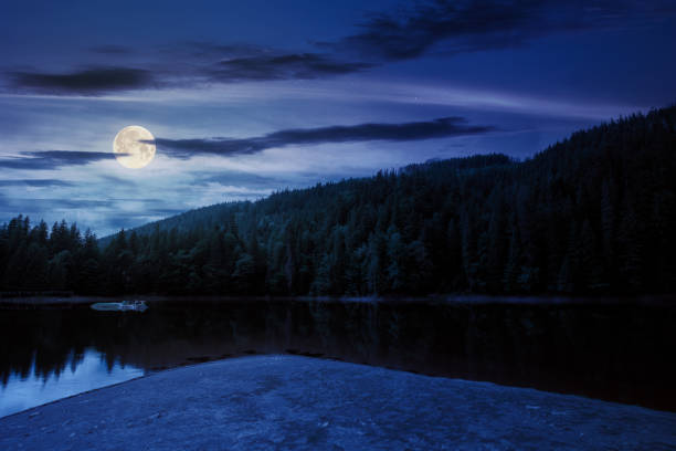 istock scenery around the lake in mountains at night 1256472294