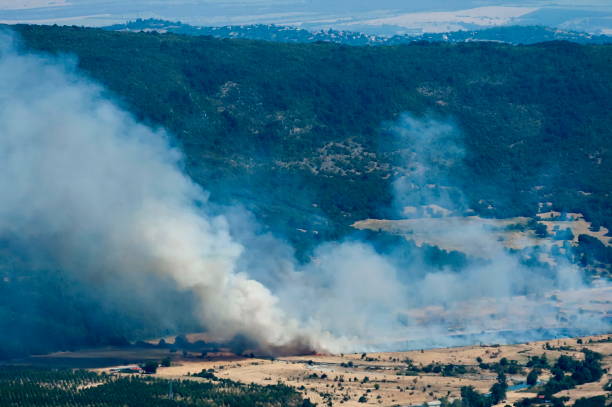 istock Fire in region, Balkan mountain 1256472840