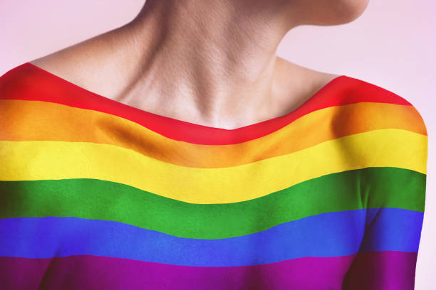 istock LGBT flag on a female body 1256474876
