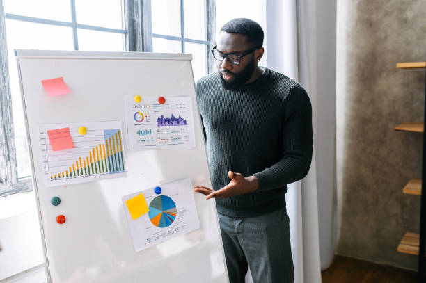 istock A young afro-american employee conducts statistic 1256477101