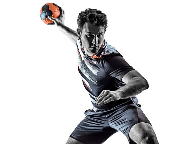 istock young court handball player man silhouette shadow isolated white background 1256478149