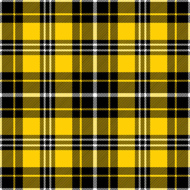 Yellow Black Tartan Plaid Seamless Pattern Background Stock Illustration -  Download Image Now - iStock