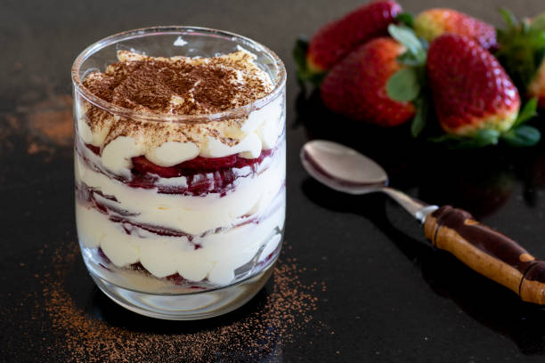 istock Dessert with fresh strawberry, cream cheese 1256486689