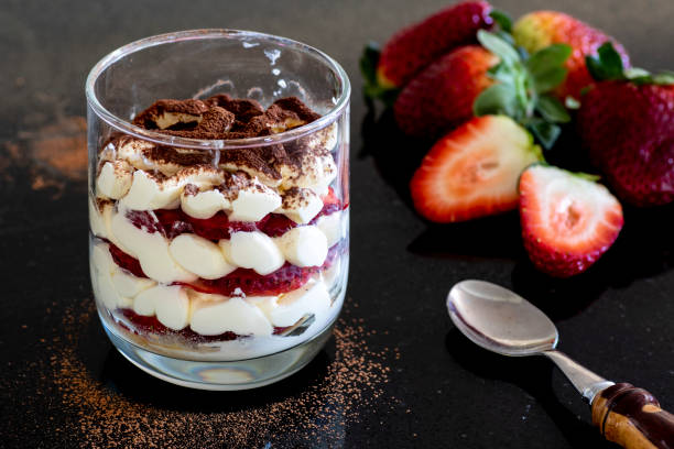 istock Dessert with fresh strawberry, cream cheese 1256486720