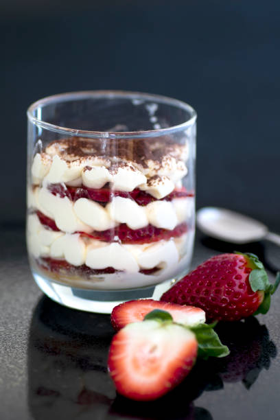 istock Dessert with fresh strawberry, cream cheese 1256486764