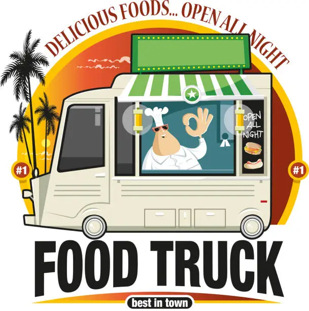 Vector illustration of Food truck