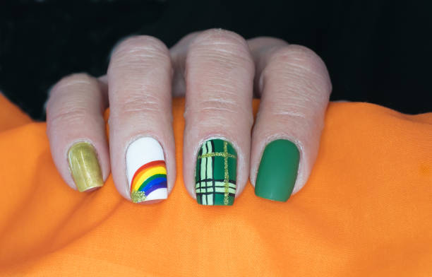 Three Color Plaid Nail Decals - wide 3