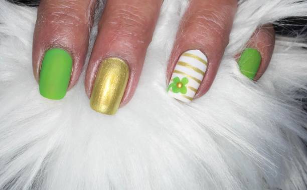 Four Leaf Clover Nail Art Design