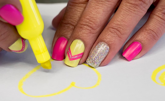 Neon Pink And Yellow Nail Art Design Stock Photo - Download Image Now - Black Color, Neon Lighting, Acrylic Painting - iStock Neon Pink And Yellow Nail Art Design Stock Photo - Download Image Now - Black Color, Neon Lighting, Acrylic Painting - iStock