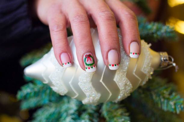 istock French Manicure Wreath Nail Art Design 1256490035