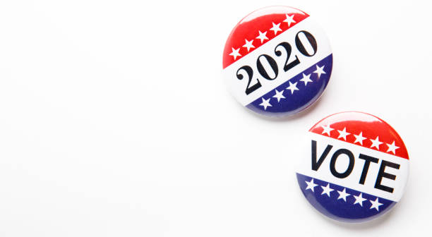 istock Vote Buttons Badge Isolated on White Background 1256490699