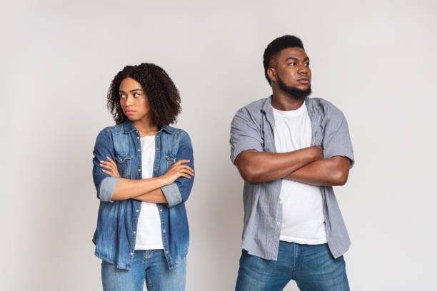istock Relationship Problems. Offended African American Couple Ignoring Each Other After Argue 1256491299