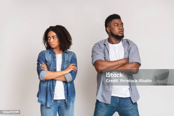 Relationship Problems Offended African American Couple Ignoring Each Other After Argue Stock Photo - Download Image Now
