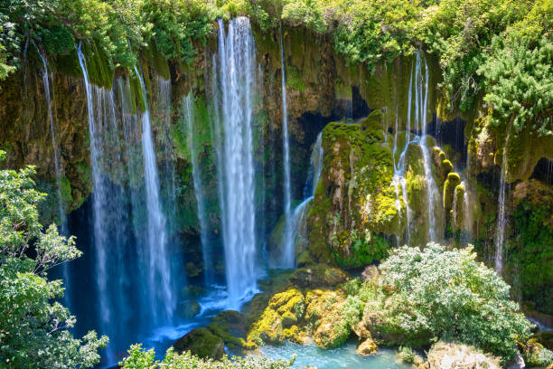 istock Streams of mountain forest waterfall. Yerkopru waterfall, Turkey 1256494541