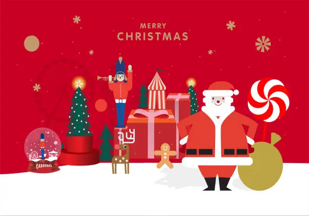 Vector illustration of Christmas greetings template