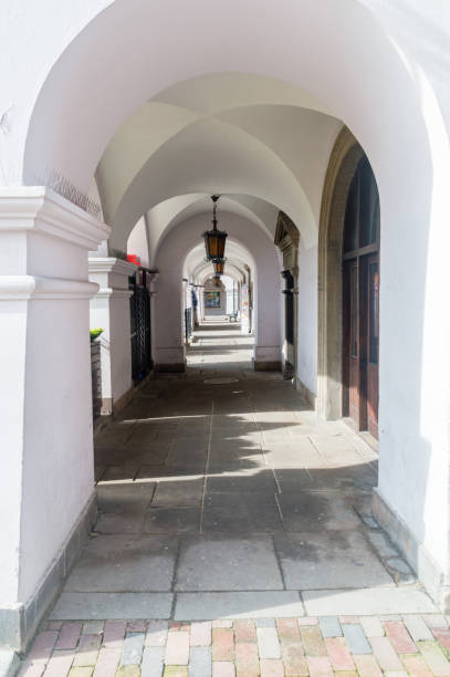 Zamosc, Poland - June 12, 2020: Archway at Great Market Square (Rynek Wielki).