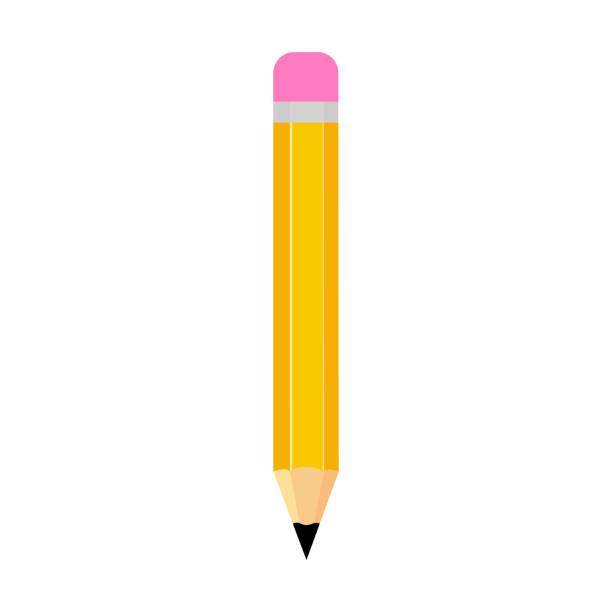 ilustraciones, imágenes clip art, dibujos animados e iconos de stock de ilustración vectorial plana de lápiz aislada sobre un fondo blanco. - pencil