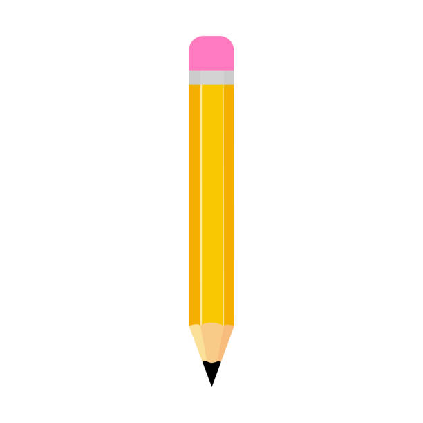 ilustrações de stock, clip art, desenhos animados e ícones de pencil flat vector illustration isolated on a white background. - school pencil