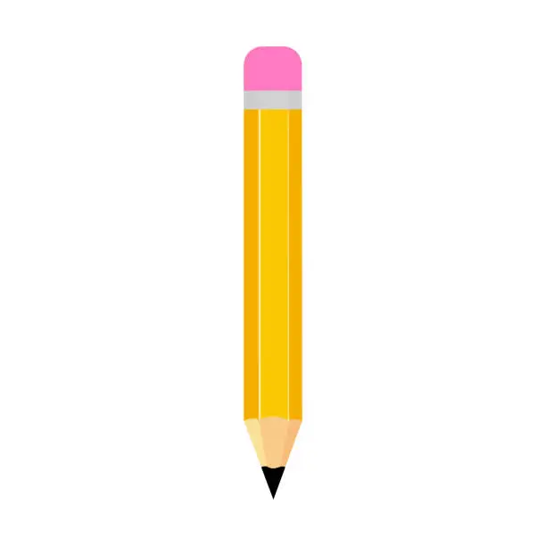 Vector illustration of Pencil flat vector illustration isolated on a white background.