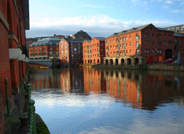 istock Old Warehouses on the River Aire 1256511569