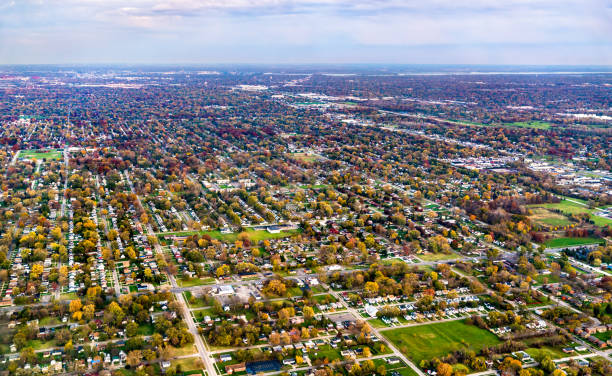 Suburban area near Detroit, USA Suburban area near Detroit - Michigan, United States detroit michigan stock pictures, royalty-free photos & images