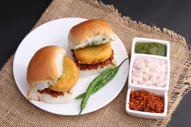 istock bombay vada paav or Indian burger 1256517817