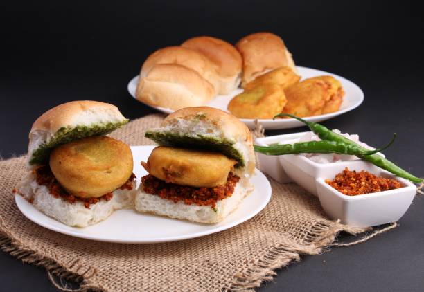 istock bombay vada paav or Indian burger 1256518268