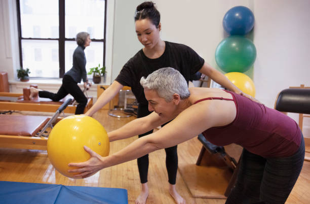 istock Short hair woman doing exercise 1256519449