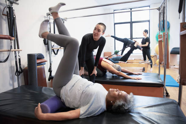 istock Senior african-american  woman doing exercise 1256519478